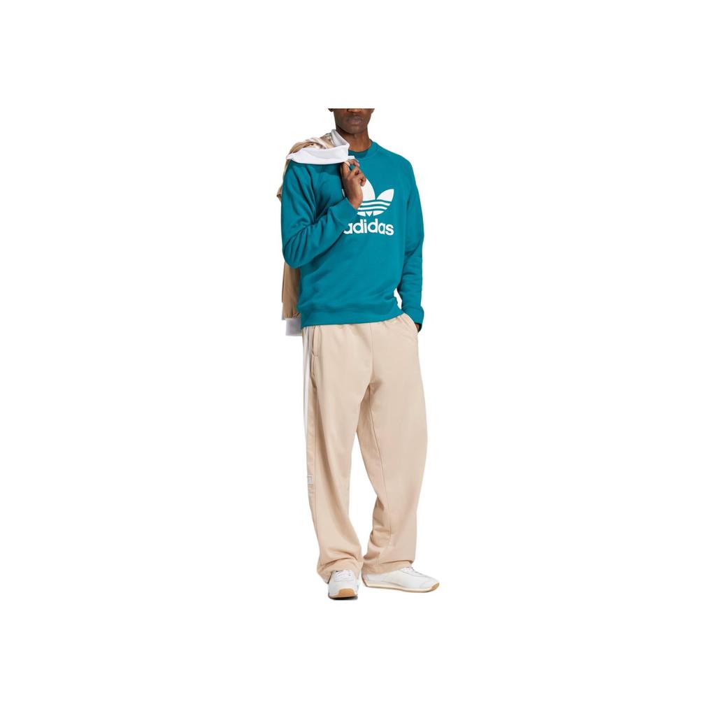 adidas Originals Adibreak Striped Loose Fit Mid Rise Straight Leg Knit Sports Pants Men Bottoms Magic-Beige IY9926