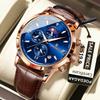 Luxury Sports Watch For Men Waterproof Luminous Date Chronograph Man Wristwatch Leather Quartz Men's Watches