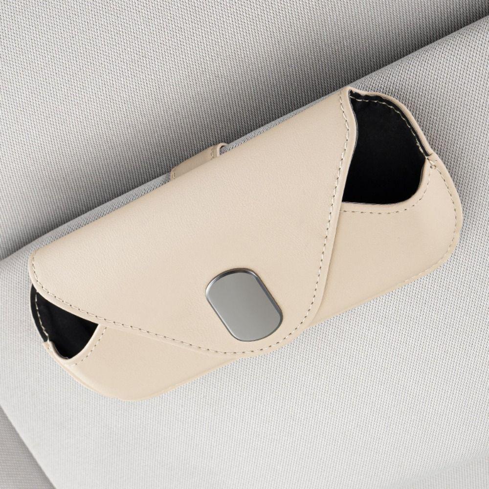 Magnetic Car Organizer Clip-on Sun Visor Glasses Case Car Mounted Glasses Bag  Interior Accessory