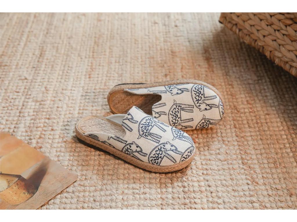 Spring 2021 Women's Linen Plaid Shoes - Breathable Sewing Line Mori Girl Style