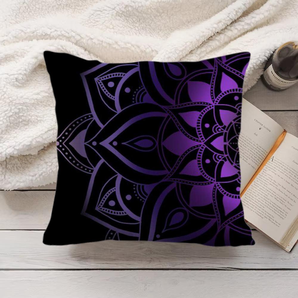 Classic Mandala Pattern Cushion Cover Short Plush DoubleSided Printing Home Machine Washable In Warm Winter Pillow Cover