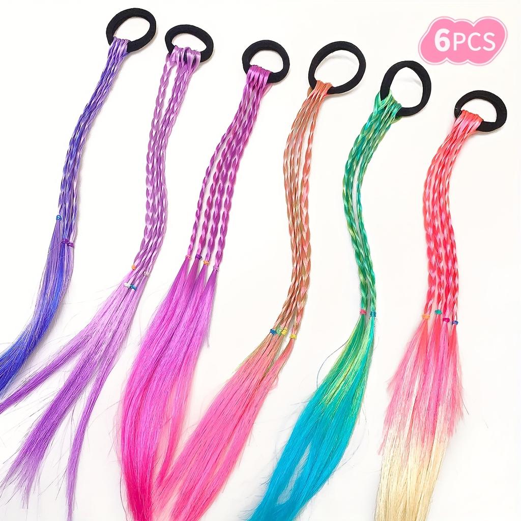 Girls' Hair Accessories Set Colorful Braided Wigs, Sweet Headbands Perfect Halloween & Christmas Gift for Women