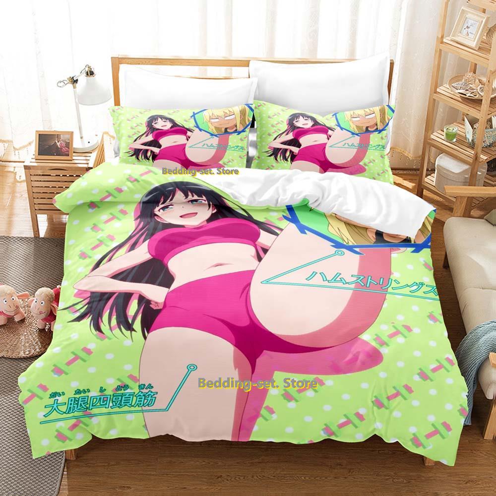 

How Heavy Are The Dumbbells You Lift Bedding Set Cartoon Anime three-piece Set Adult Kid Bedroom Duvetcover Sets 3D Kawaii Girl (135x200cm)