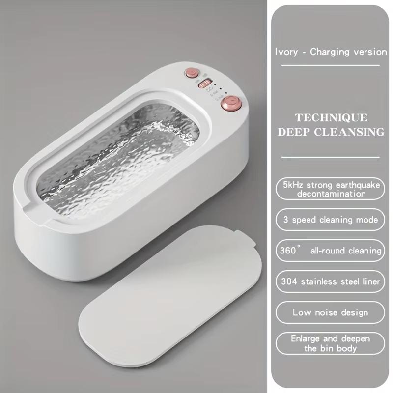 Ultrasonic Cleaner High-Frequency USB Rechargeable with Adjustment & Timing Feature for Household Jewelry Rings Glasses Cleaning