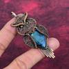 Labradorite Pendant Copper Wire Wrapped Jewelry Owl Pendant Gemstone Jewelry