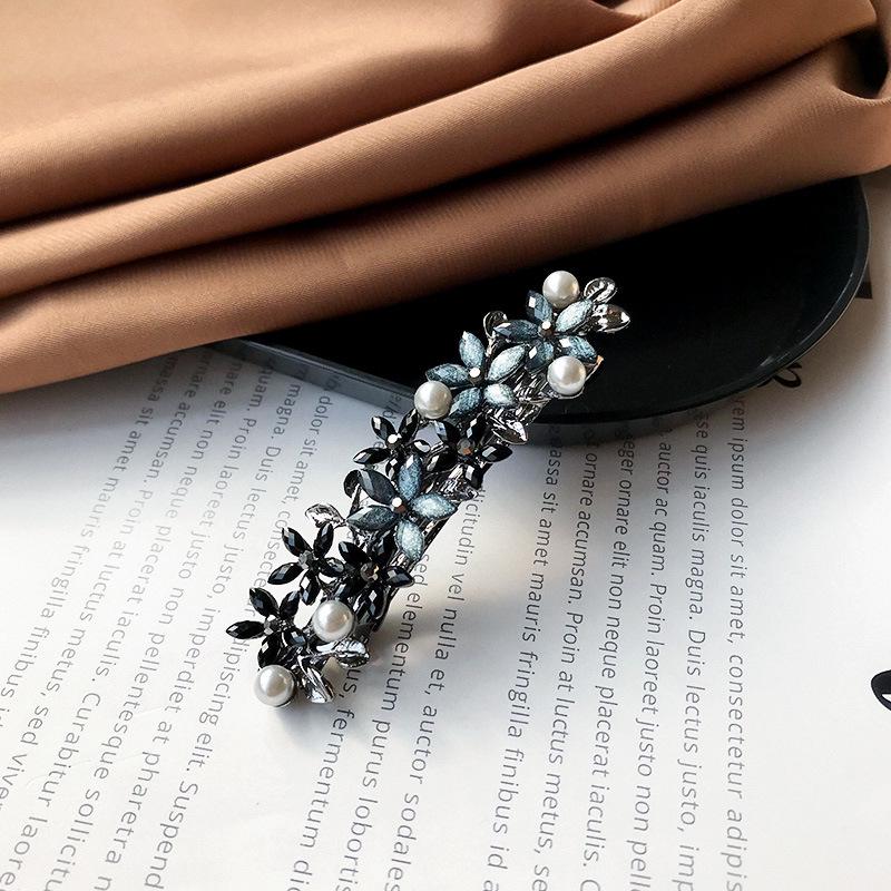 Korean Style Rhinestone Pearl Spring Hair Clip - Handmade Hair Accessory for Girls  Moms
