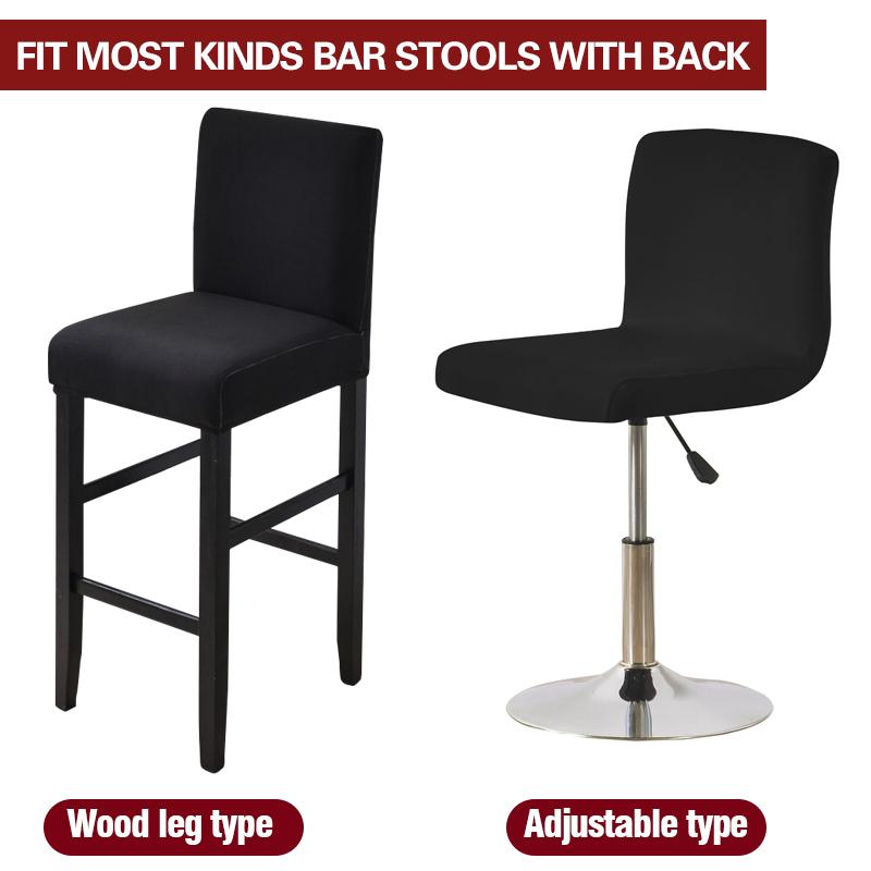 Waterproof Short Back Bar Chair Cover Solid color Stretch Swivel Chair Cover Stretch Small Size Bar Stool Seat Covers for Hotel Banquet Dinin