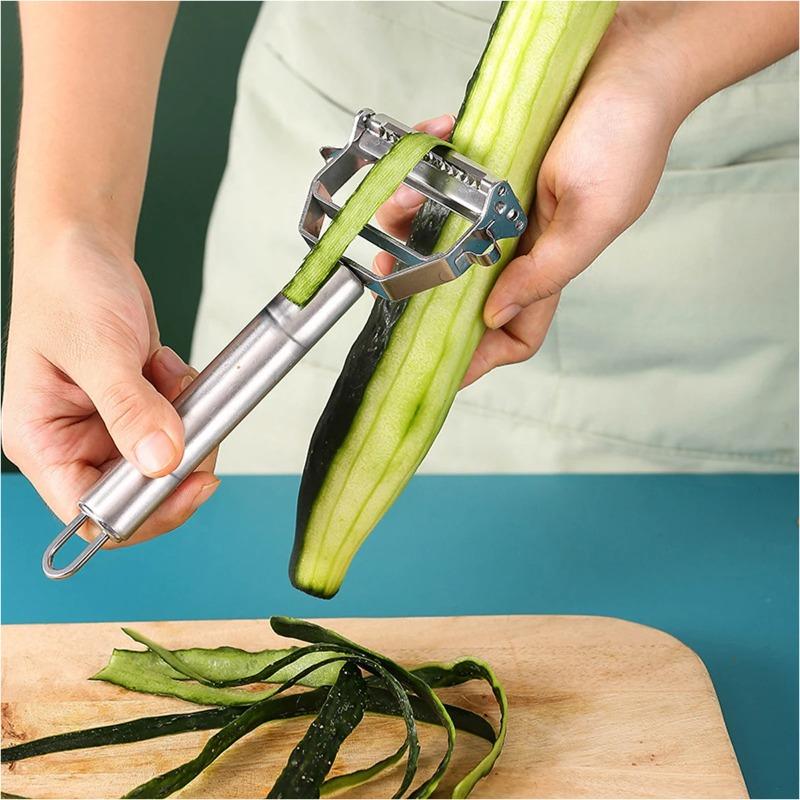 3 BUC Peeler de Legume pentru Bucătărie Oțel Inoxidabil Răzătoare de Pepene Dublu Cap Peeler de Uz Casnic Multi-Funcțional Peeler de Fructe și Legume