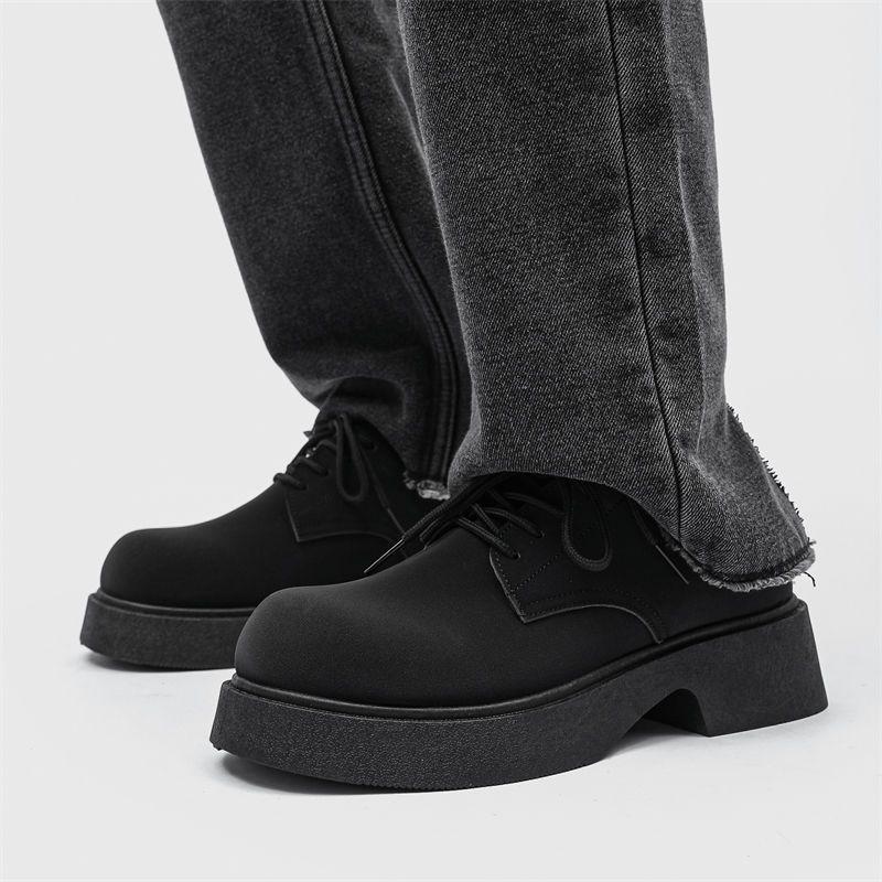 Fashion Plain Male Casual Shoe Loafers Round Toe Low-Top Punk Comfortable High Quality Fashion Adults Elegant Social Men's Leather Shoes