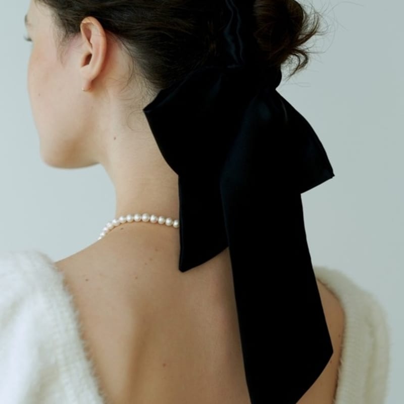 LOVE ME MONSTER Two-Way Long Silk Scarf_BK