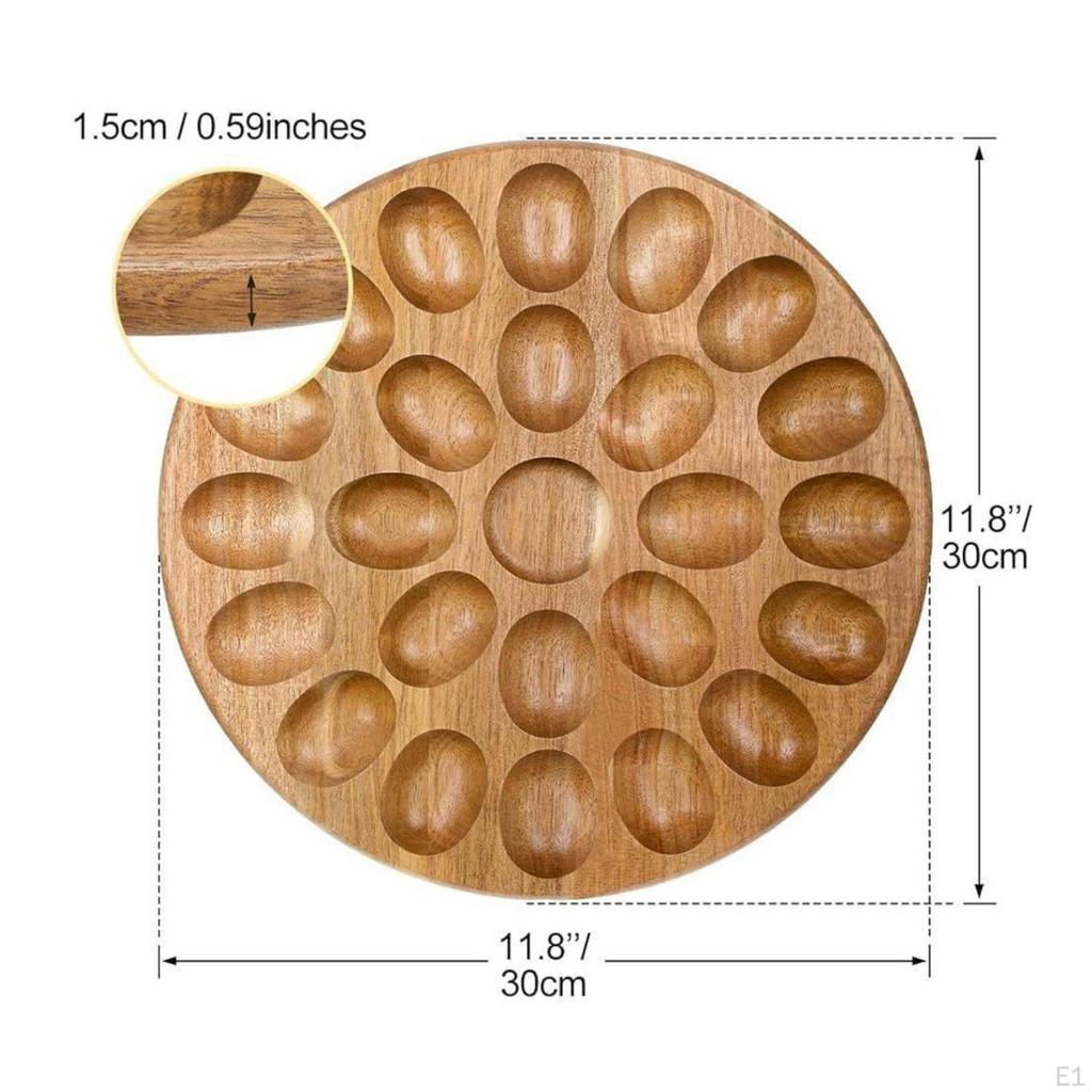 Porte-œufs en bois réversible Plateau en bois Double face Planche de service Multifonctionnel