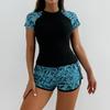 Women's Printed Tankini Sports Swimwear Set