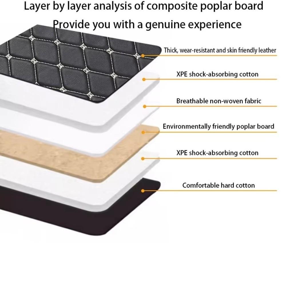 Universal Car Travel Bed Non-Inflatable Folding Car Travel Sleeping Mattress PU Leather Thickened Car Mattress for Car Traveling