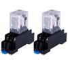 2pcs 8pin 24V DC electromagnetic relay with LED indicator and socket base for industrial equipment and household appliances