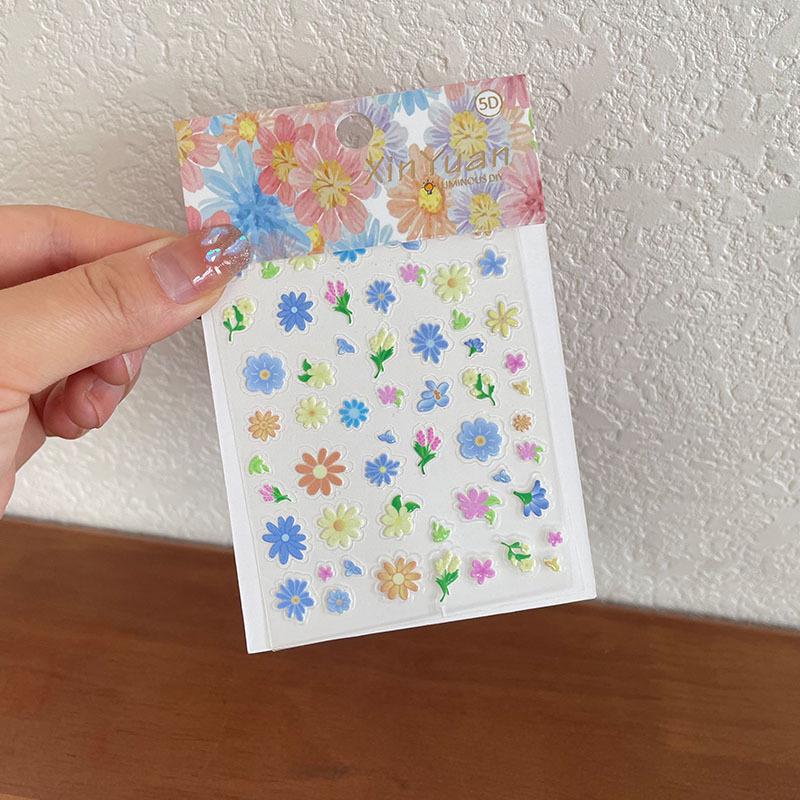 5D Embossed Cartoon Nail and Phone Stickers for Kids