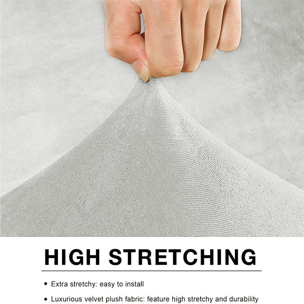 Capa de Puff de Veludo Elástica Quadrada Retangular Capa de Banco de Pés Abrangente Sólida Capa de Banquinho Sofá Apoio para os Pés para Sala de Estar