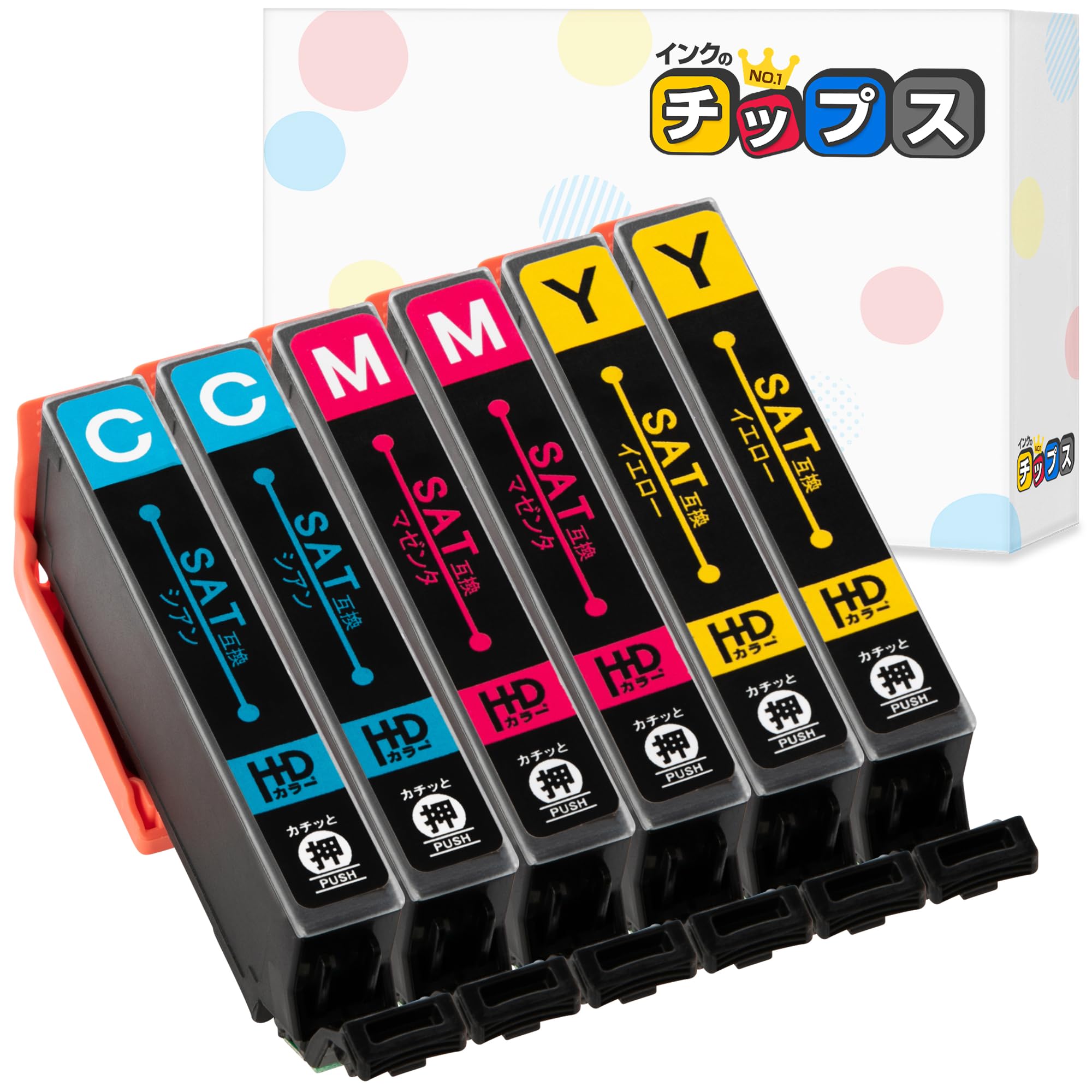 

SAT Color 3 кольори x 2 комплекти для сумісного чорнильного картриджа Epson Сумісний із дисплеєм, що залишився Застосовує колір HD із хорошим кольором Можна використовувати
