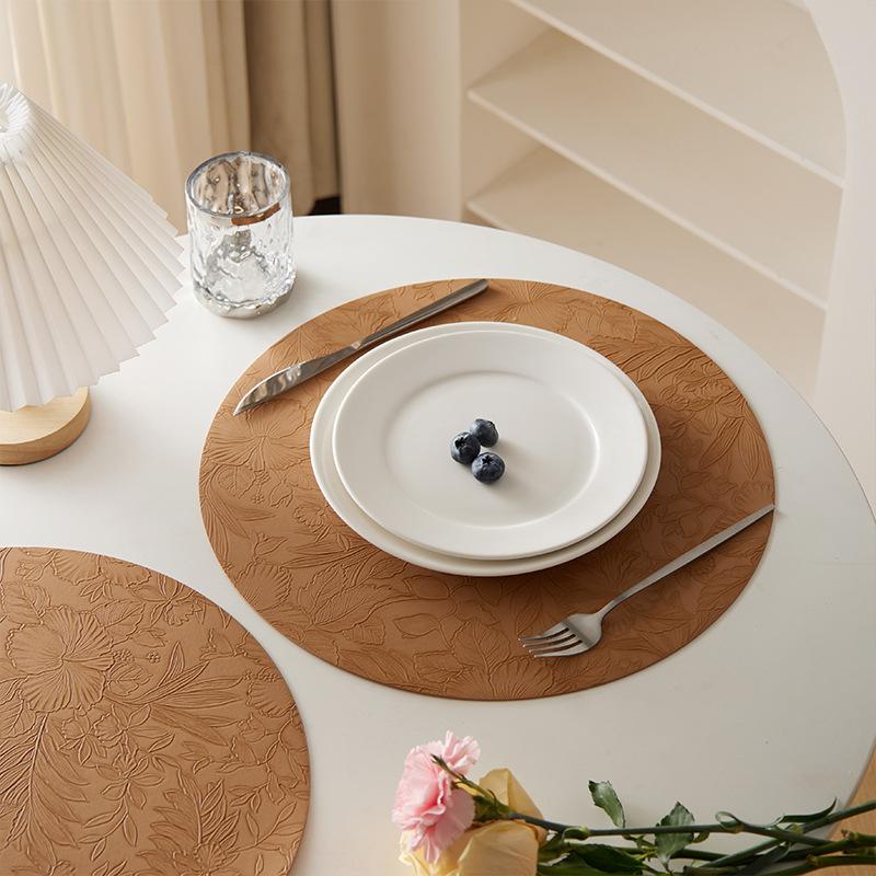 Creative Anti Slip Nordic Style PVC Leather Western Placemat Rectangle Square Insulated Table Mat Easy To Clean Bowl Cup Mat