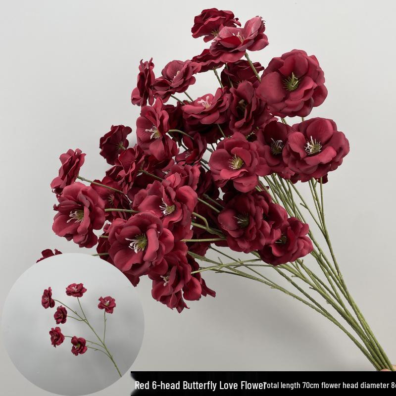 Shunran Dark Red Wine Artificial Wedding Flowers for Chinese Engagement Décor & Aisle Hanging Displays