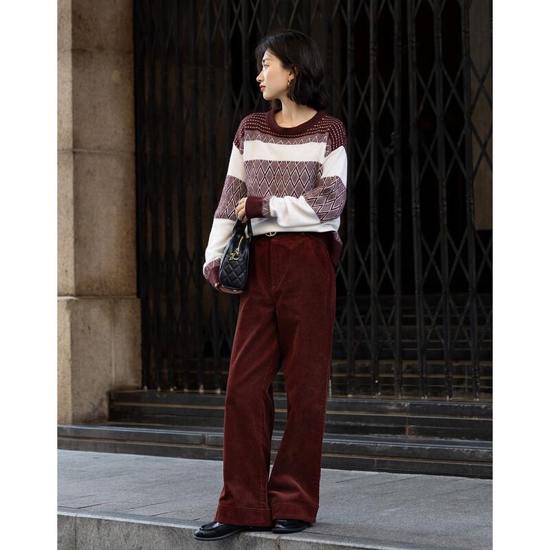 Demana Women's 100% Merino Wool Jacquard Knit Sweater