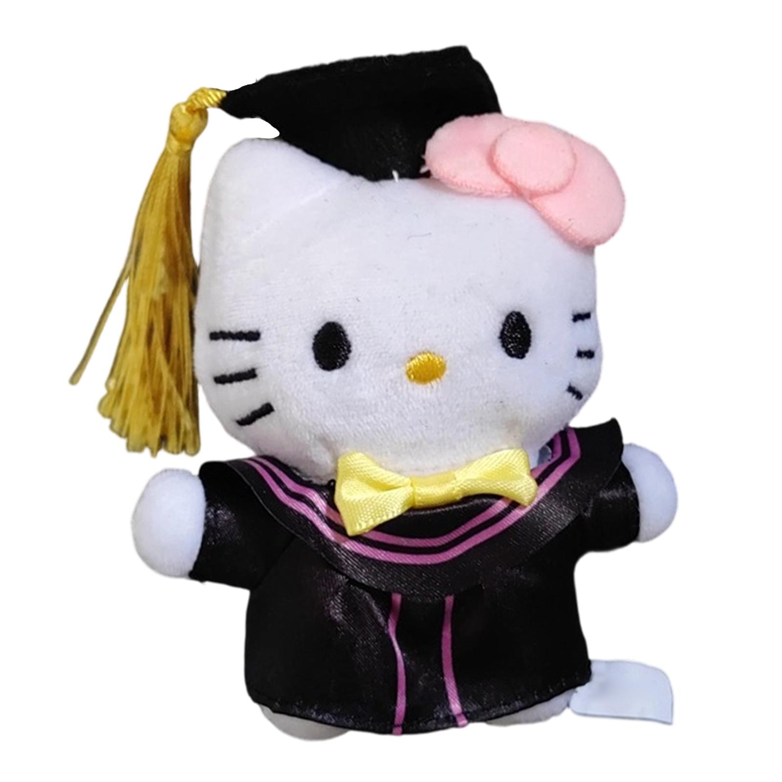 

Plush Graduation Doll with Academic Cap and Gown Soft Stuffed Toy Keychain Graduation Season Gift One Size розовый