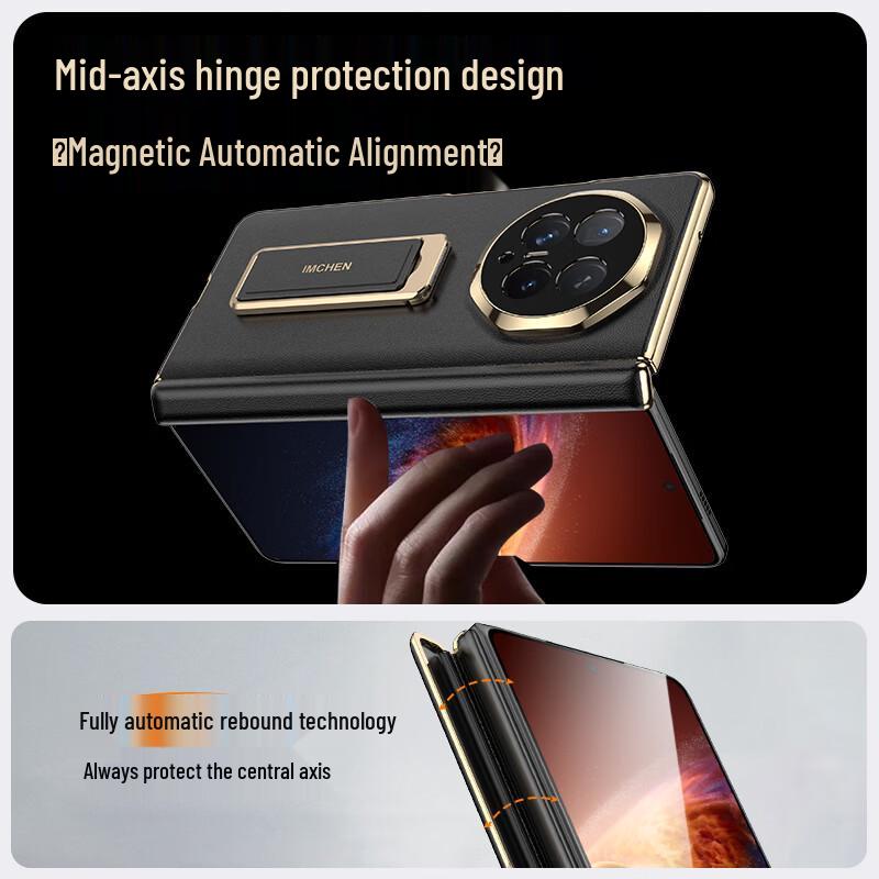Honor Magic V6 Tech Leather Case with Wristband Stand