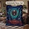 Forest Spider Theme Throw Blanket Custom Name Text Personalized Blanket Soft Cozy Blanket for Home Sofa Bed