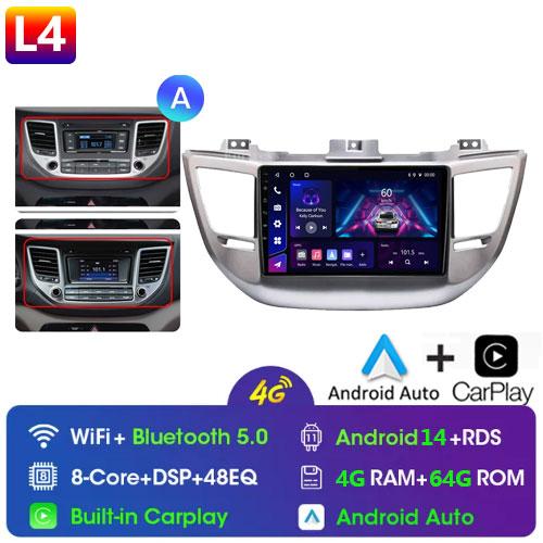 Fortress Voice Wireless CarPlay Android Auto Radio for Hyundai IX35 Tucson 3 2015 - 2018 4G Car Multimedia GPS 2din