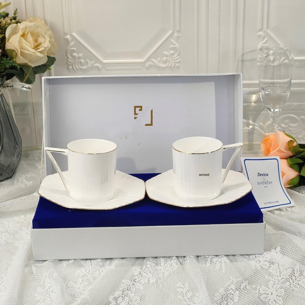 

Luxury Ceramic Coffee Cup & Saucer Set with Gift Box for Office & Afternoon Tea