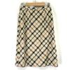 Daks Silk Check Skirt Below Knee Women’s 64-91 Beige Lining Cupra Japan(USED)