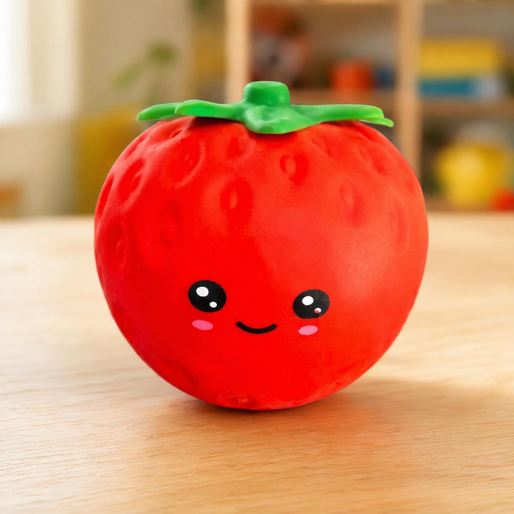 Oversized Strawberry Stress Ball - Stress Toy, Funny for Adults, Soft Ball for Fun