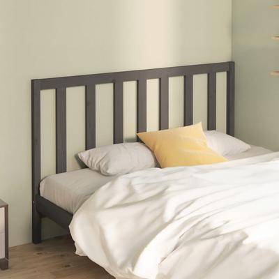 Vidaxl Bed Headboard, Grey, 126X4X100 Cm, Solid Pine Wood