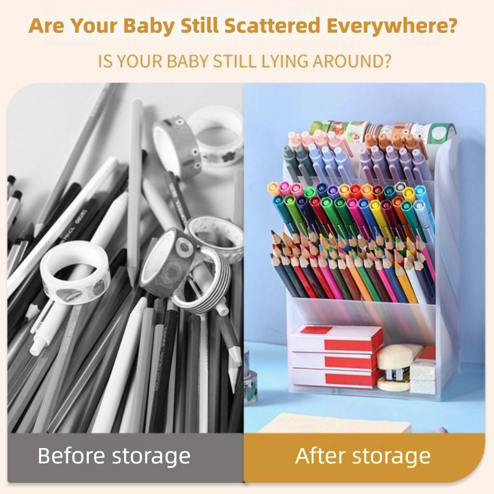 9 Compartment Pencil Display Holder Oblique Insertion Type Pen Holder Desk Organizer Bedroom