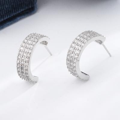 Exquisite  Earrings for Women High Quality Shiny Zircon Jewelry Anniversary Gift Stylish Square Earrings