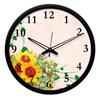 Silent Movement Flowers Wall Clock (Black Frame, 12-inch)