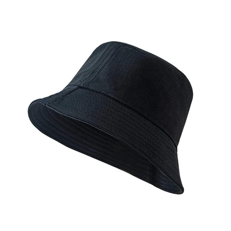 Black White Solid Bucket Hat Unisex Bob Caps Hip Hop Gorros Men women Summer Panama Cap Beach Sun Fishing Boonie Hat