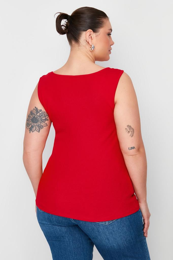 Women's Fashion Lila Basic Corded Knitted Square Neck Undershirt