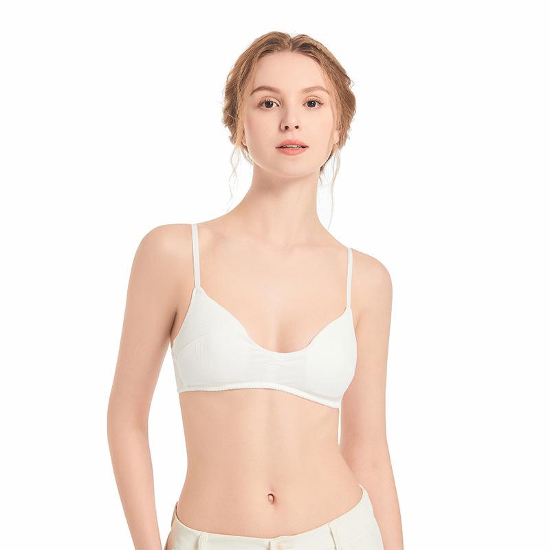 

Бюстгальтер с тонкими бретельками сзади, однотонный, без косточек, верхняя скоба L