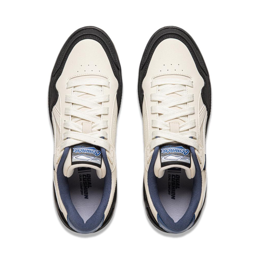 Li Ning Common 80s Comfortable Versatile Non-Slip Lightweight Low-Top Skate Shoes Men Sneakers Beige Black AGCU157-3