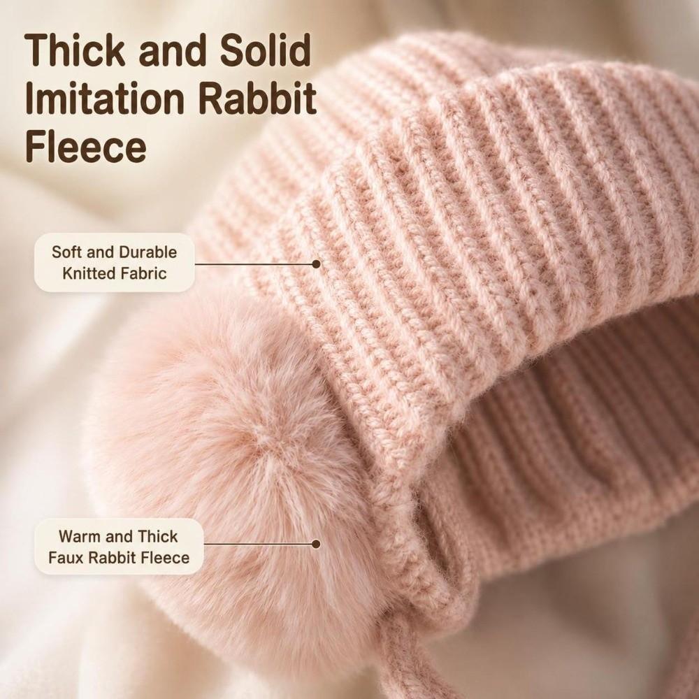 Soft Winter Skullcap Warm Thermal Ski Hat New Knitted Beanie Hat Women