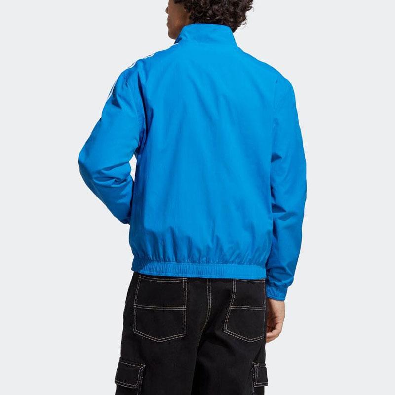Adidas Striped Logo Print Reversible Jacket Men Outerwear Bright-Royal-Blue HT8834