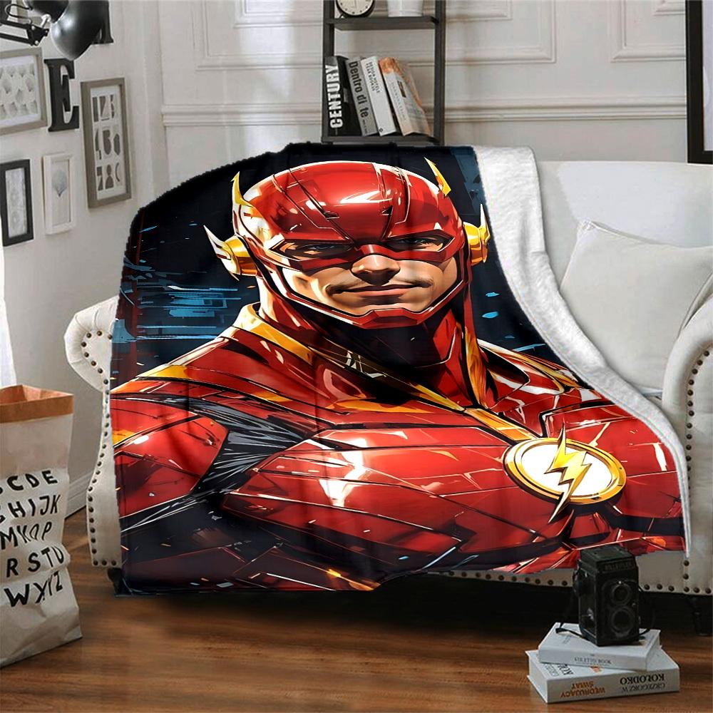 1pc Flash Superhero Blanket Lightweight Flannel Throw For Sofa, Bed, Travel, Livingroom, Office, Couch, Chair, And Bed