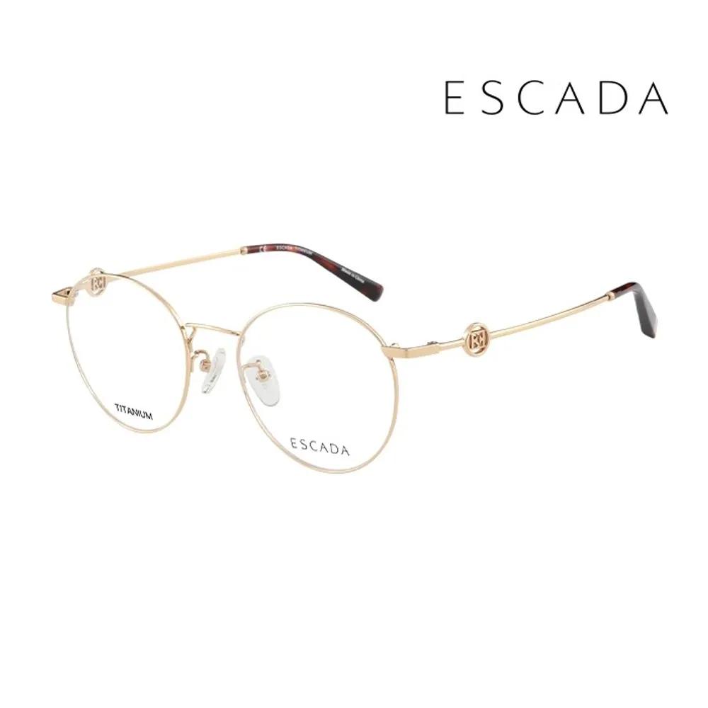 

Escada Eyeglass Frames VES B37F 0200 Round Metal Glasses for Men and Women VES B37F 0200_C [50]
