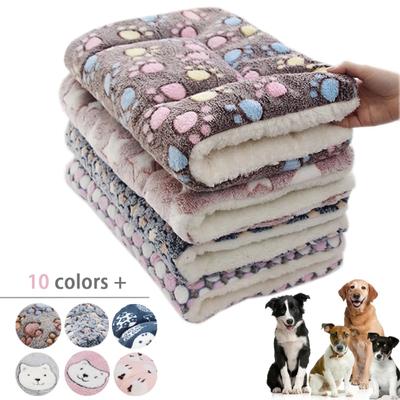 Pet Sleeping Mat Dog Bed Cat Bed Soft Hair Thickened Blanket Pad Home Washable Warm Bear Pattern Blanket Pet Supplies
