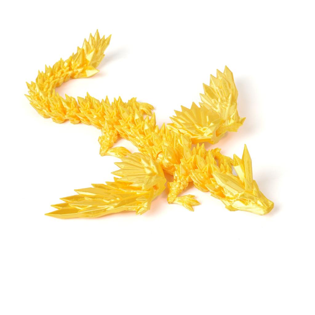 3D Printed Crystal Flying Dragon Movable Wing Toy Landscape Decoration