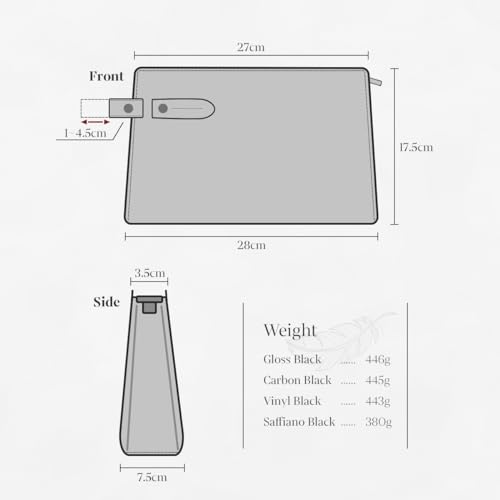 Dom Teporna Herren Clutch Tasche mit großer Öffnung und YKK Reißverschluss, Perfekt für Business, Hochzeiten, Beerdigungen und andere Anlässe, Hergestellt aus Saffiano Leder in