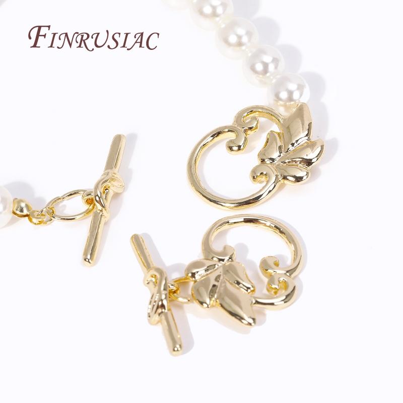 18K Gold Plated Brass Leaf Shape Toggle Clasps,Fashion Bracelet/Necklace Connect Clasps For DIY Jewelry Making Supplies