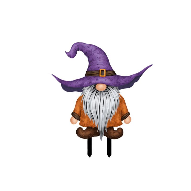 Halloween Garden Decoration Ground Cartoon Pumpkin Gnome Ghost Style Insert Stake