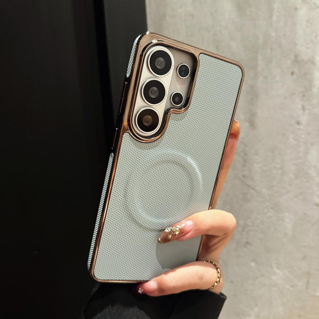 Leather Magnetic For Magsafe Case Samsung S26 S25 S24 FE S23 S22 Ultra Plus Cooling Soft Bumper Shockproof Protect Cover