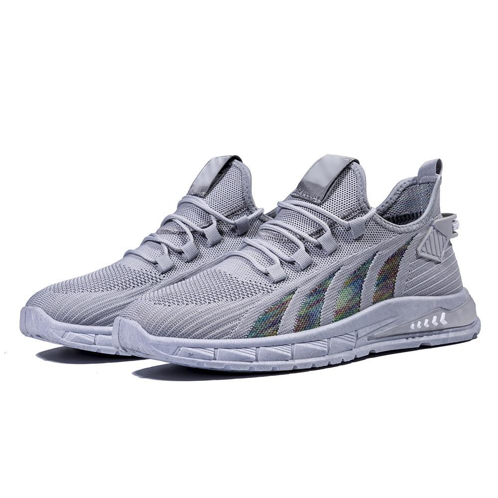 Men's shoes spring and autumn sports shoes fly-woven breathable casual shoes men's travel shoes men's running cross-border